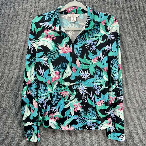 Tommy Bahama Tops - Tommy Bahama Golf Pullover Top Women's Medium 1/4 Zip Tropical Quick Dry UPF 50